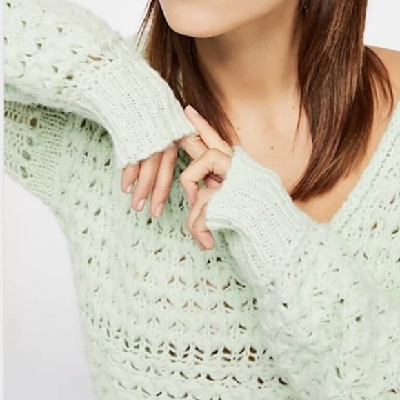 Free People Crashing Waves Sweater in mint - Picture 2 of 6